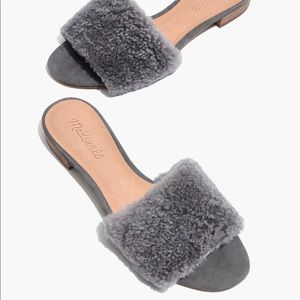 *NWOB* Madewell Shearling Mules - Grey - Size 6.5